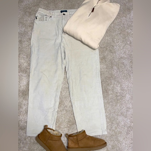 Ralph Lauren cream corduroy pants. - Picture 1 of 3